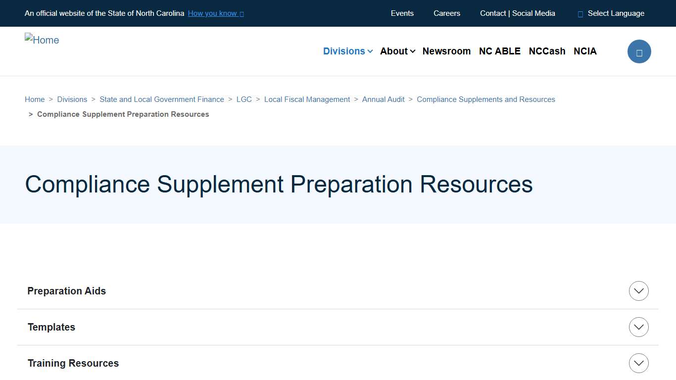 Compliance Supplement Preparation Resources NC Treasurer